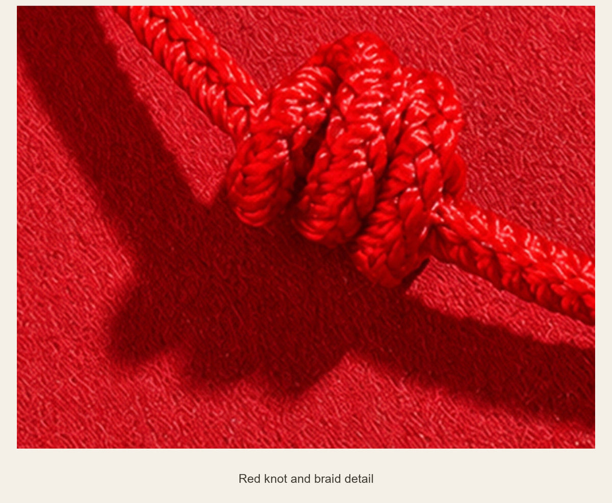 Braided Cord Bracelet — Red or Purple & Gold-Tone — red knot and braid detail