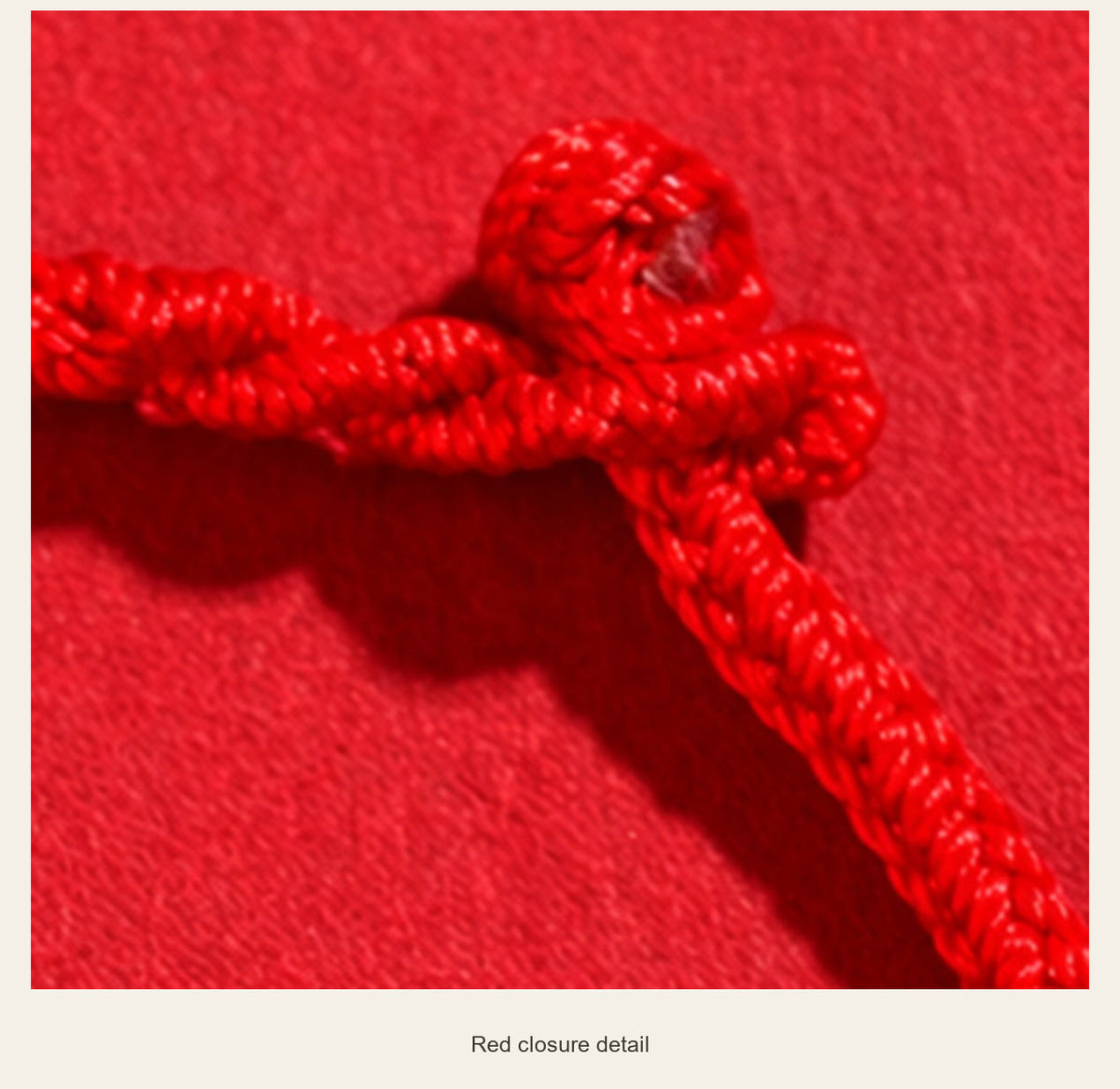 Braided Cord Bracelet — Red or Purple & Gold-Tone — red closure detail