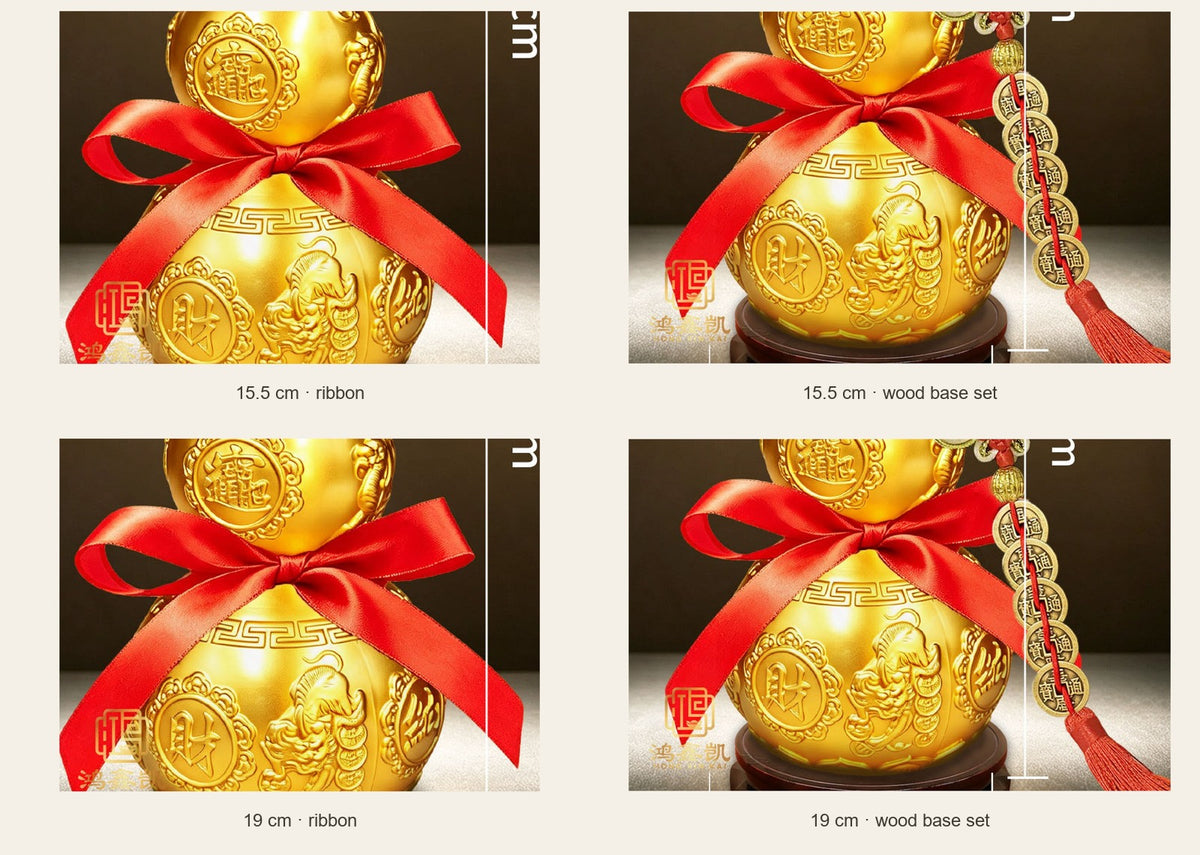 Brass Dragon-Head Hulu Gourd — Sizes & Display Sets — close-up comparison of the listed options