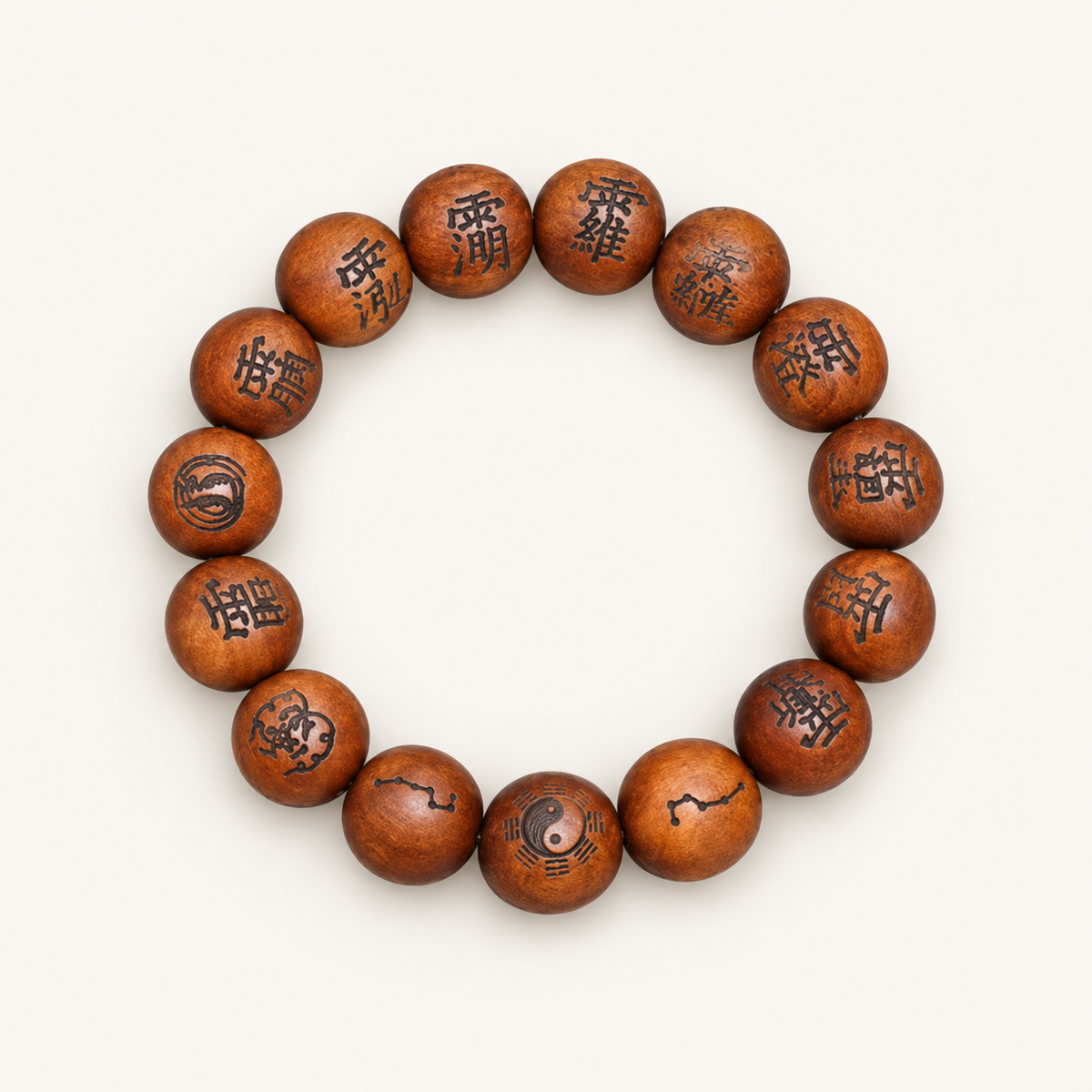 Divine Lightning Jujube Wood Bracelet on an ivory background