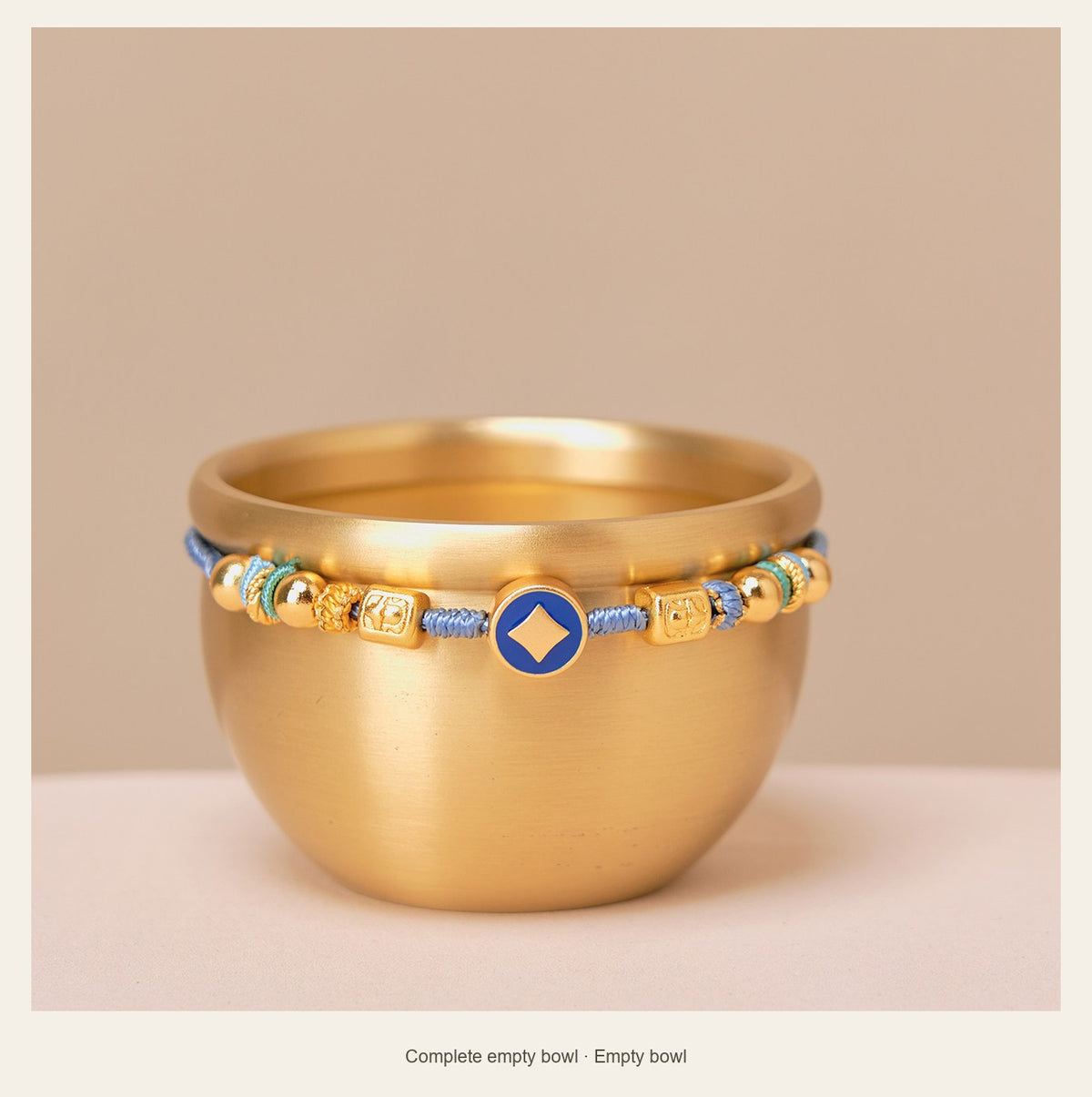Gold-Plated Brass Wealth Bowl — 7.5 cm — complete empty bowl (Empty bowl)