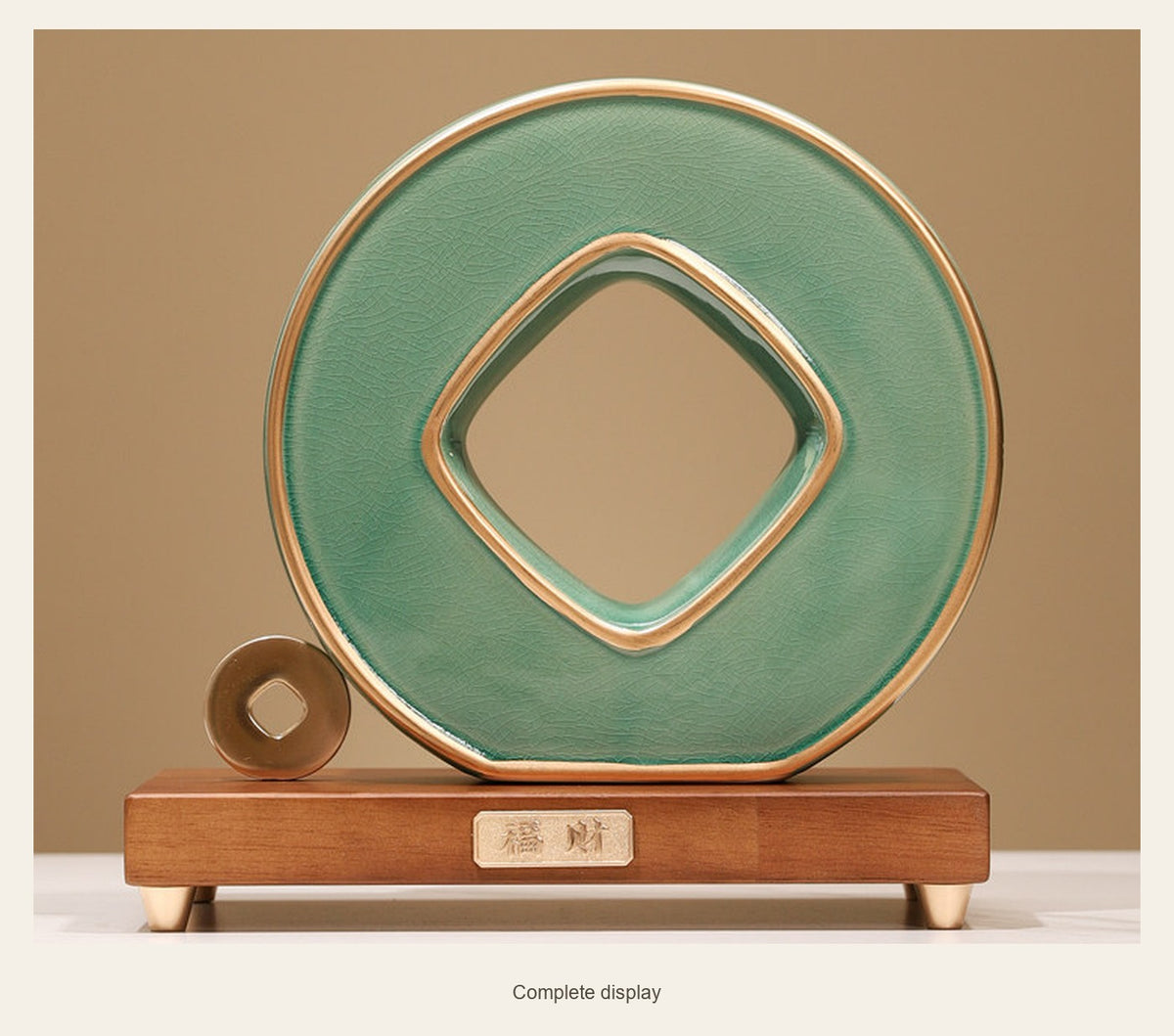 Green Ceramic Chinese Coin Display — complete display (Complete display)