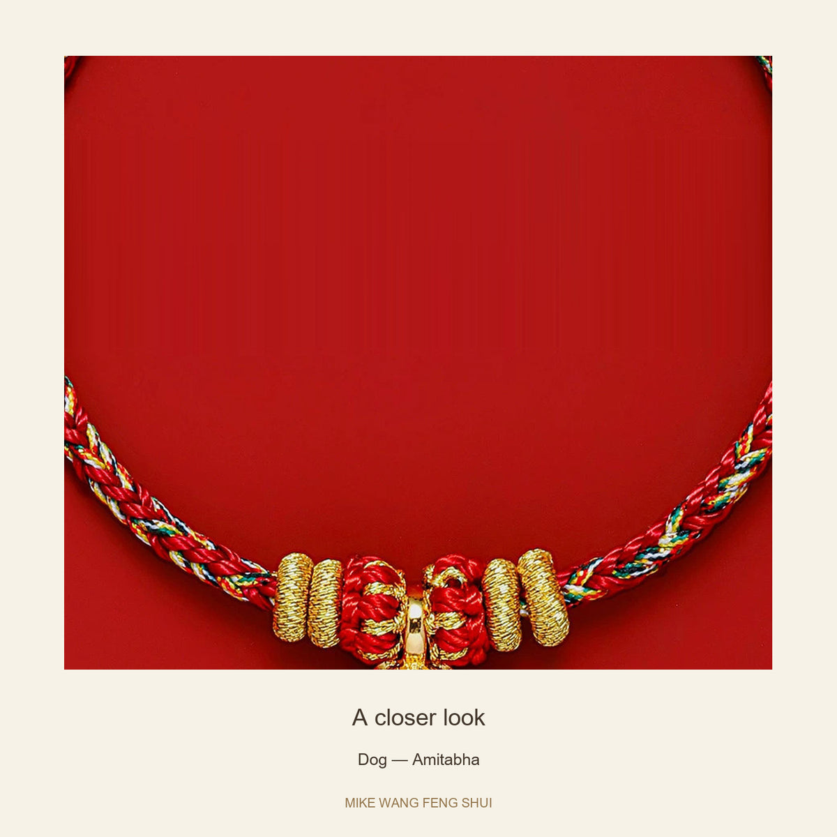 Zodiac Guardian Woven Cord Bracelet — Dog — Amitabha — detail #Design_Dog — Amitabha