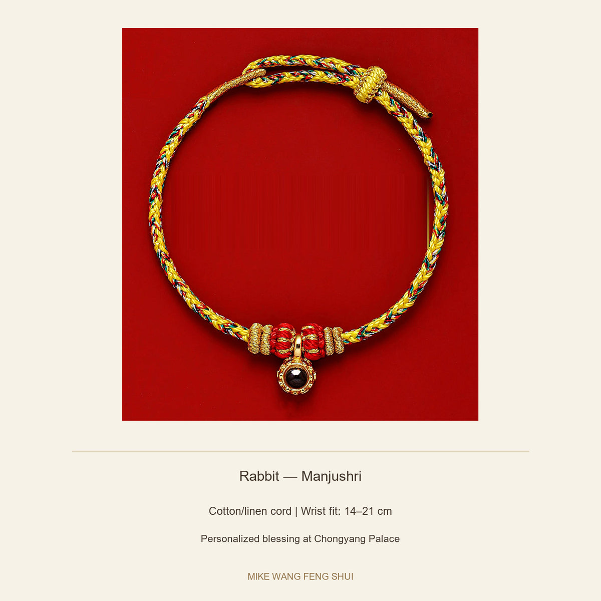 Zodiac Guardian Woven Cord Bracelet — Rabbit — Manjushri — specifications #Design_Rabbit — Manjushri