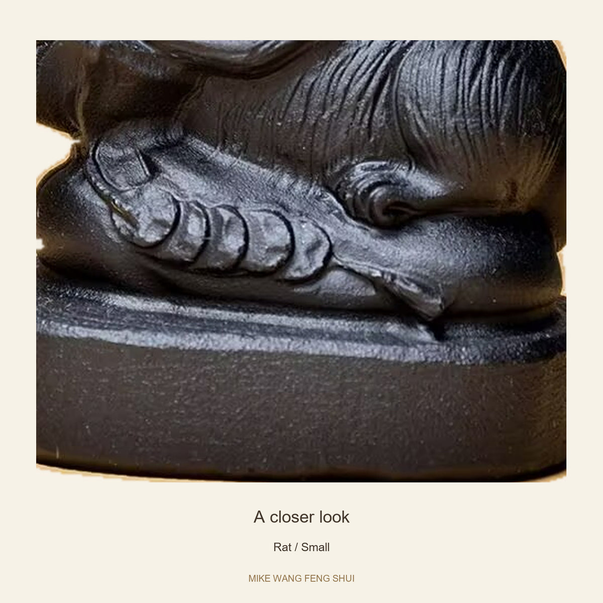 Black Obsidian Chinese Zodiac Figurine — Rat / Small — detail #Design_Rat / Small