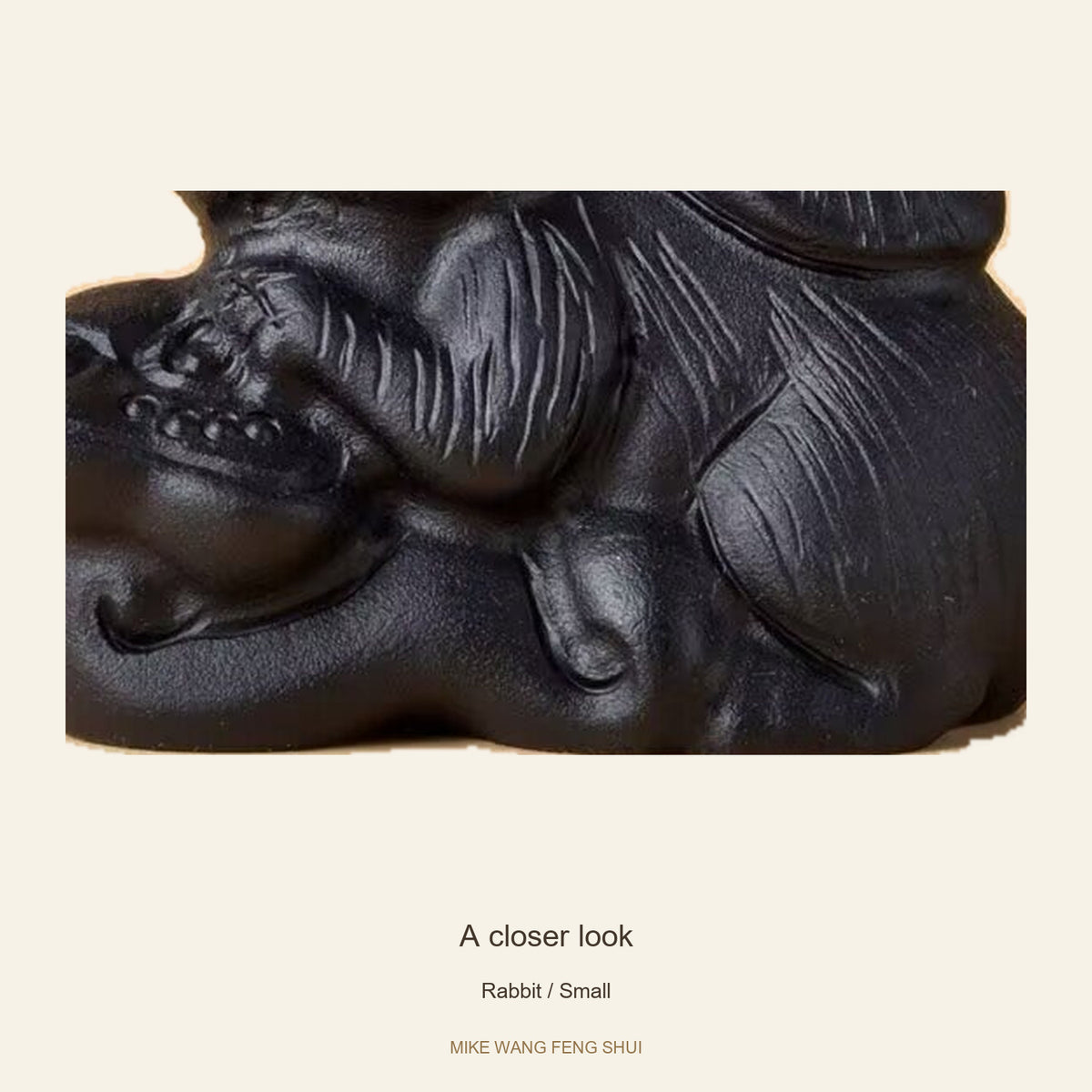 Black Obsidian Chinese Zodiac Figurine — Rabbit / Small — detail #Design_Rabbit / Small