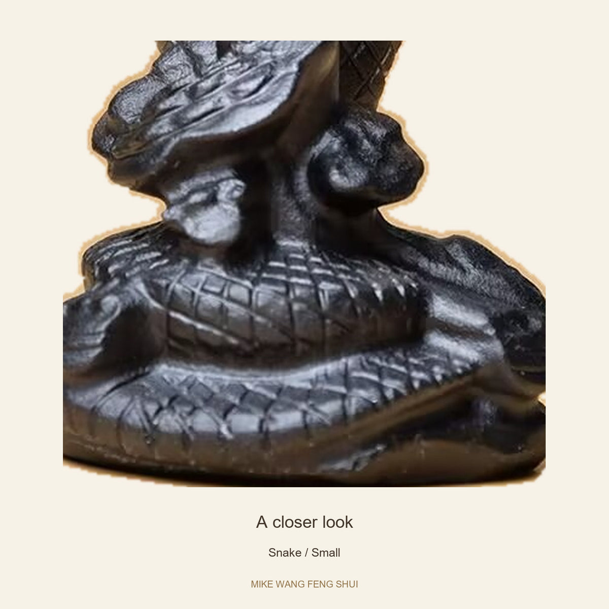 Black Obsidian Chinese Zodiac Figurine — Snake / Small — detail #Design_Snake / Small