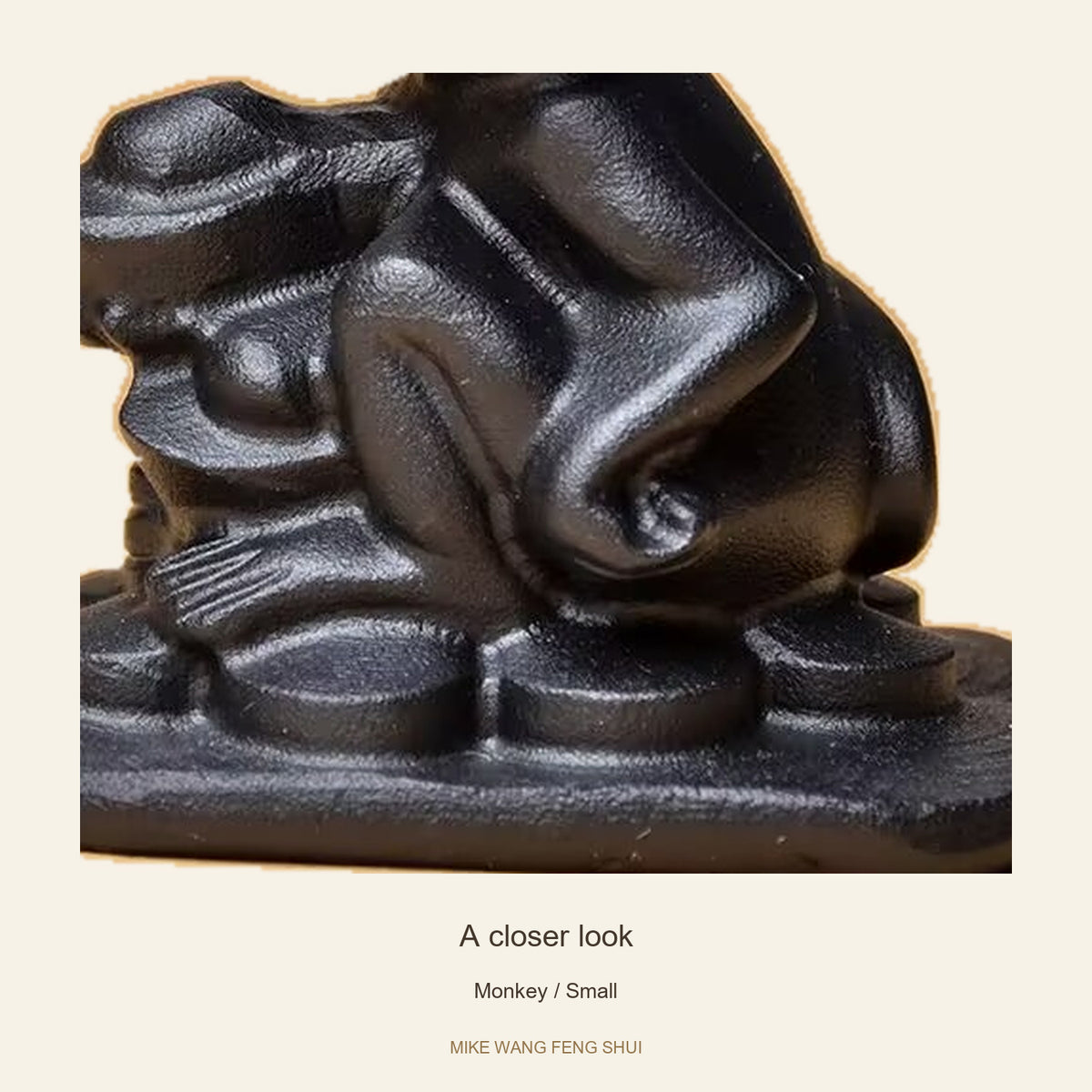 Black Obsidian Chinese Zodiac Figurine — Monkey / Small — detail #Design_Monkey / Small