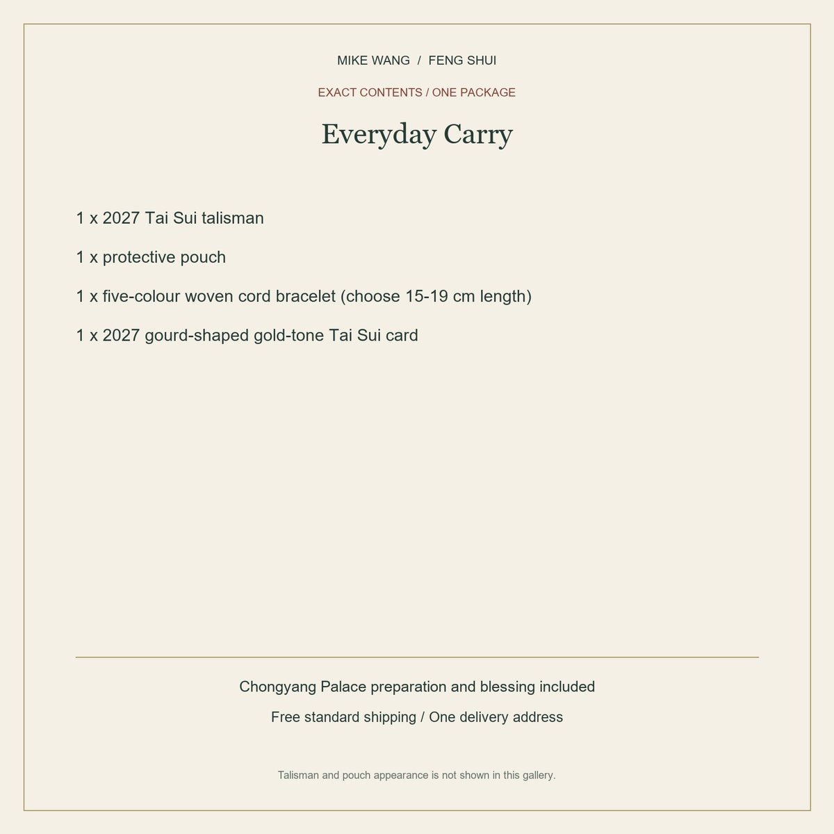 2027 Tai Sui Everyday Carry Set — complete package contents