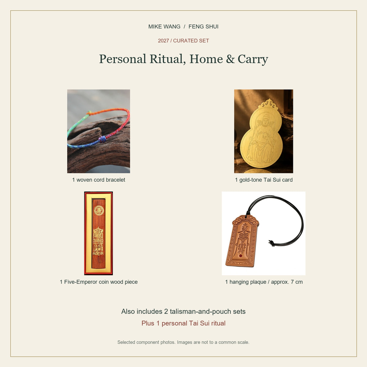 2027 Tai Sui Personal Ritual, Home & Carry Set — selected physical items