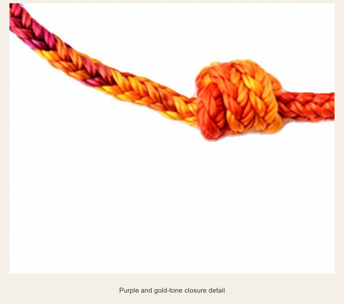 Braided Cord Bracelet — Red or Purple & Gold-Tone — purple and gold-tone closure detail