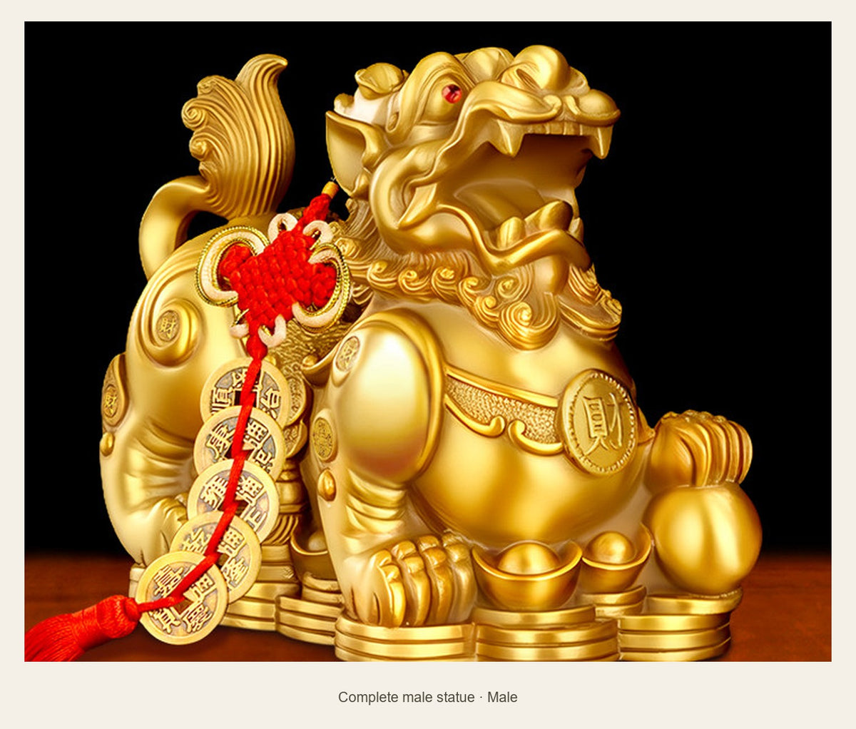 Brass Pixiu Statue — 11 cm — complete male statue (Male)