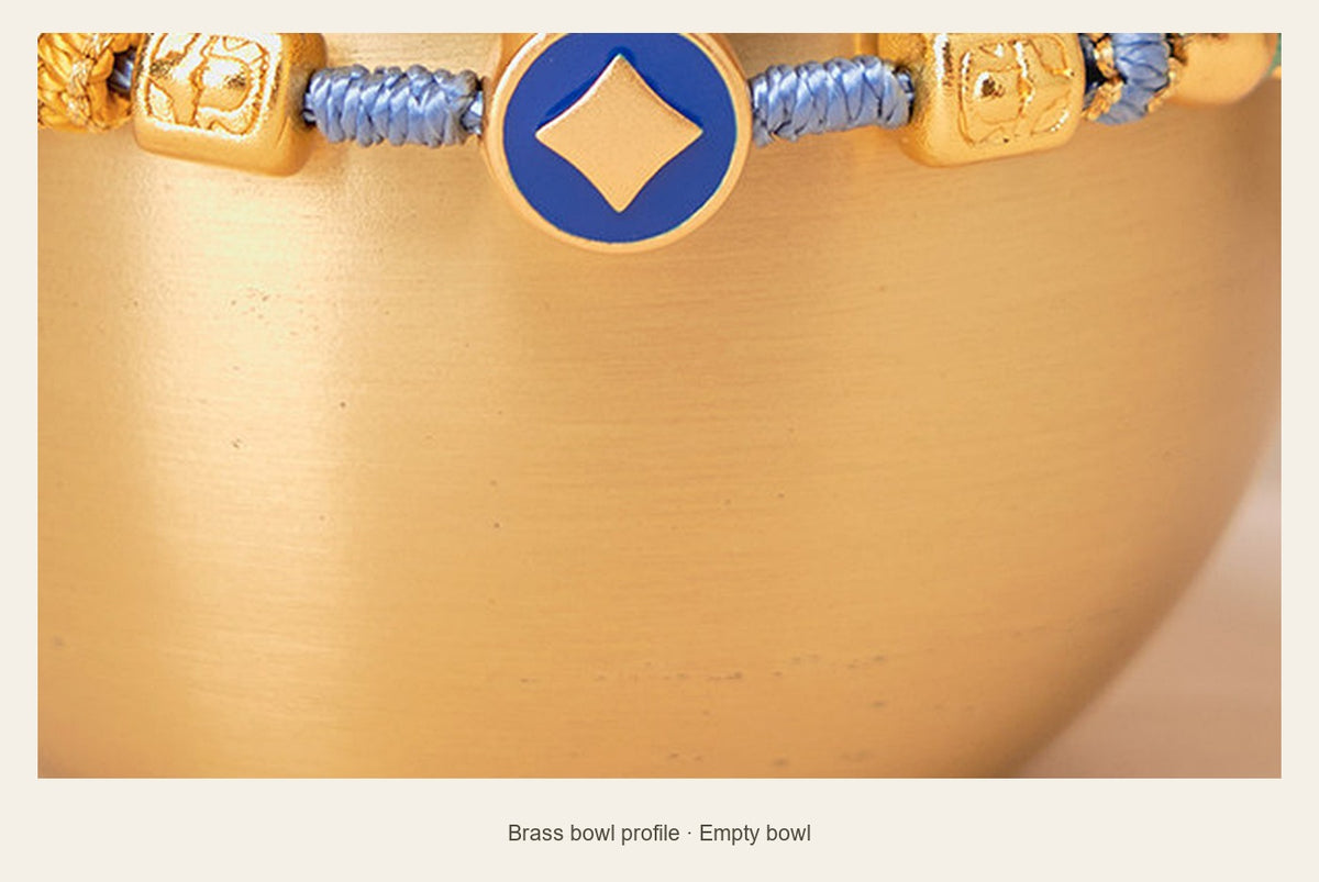 Gold-Plated Brass Wealth Bowl — 7.5 cm — brass bowl profile (Empty bowl)