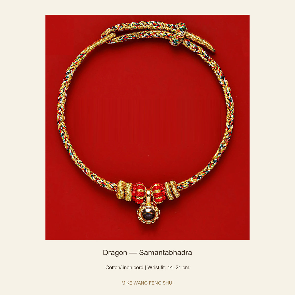 Zodiac Guardian Woven Cord Bracelet — Dragon — Samantabhadra — full view #Design_Dragon — Samantabhadra