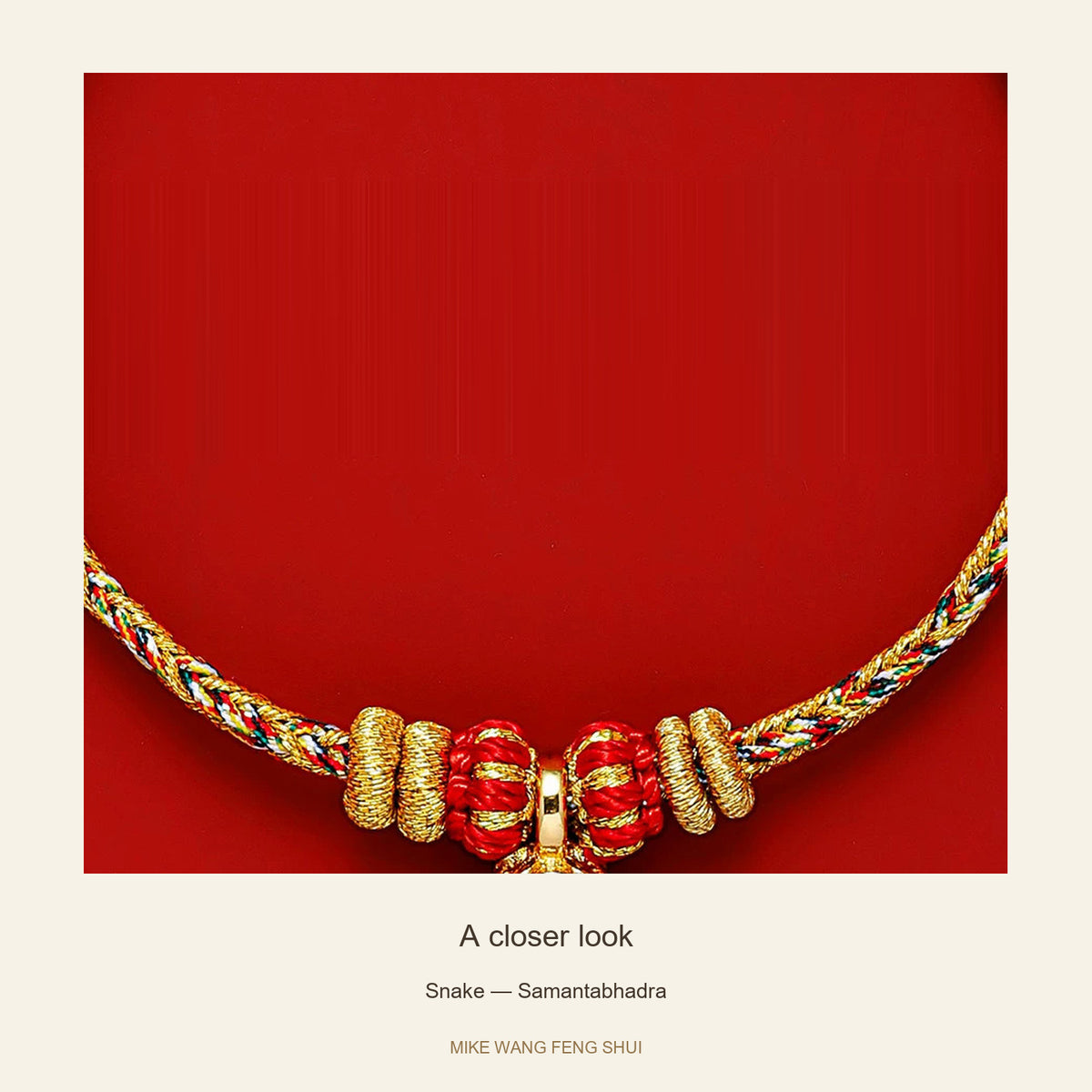 Zodiac Guardian Woven Cord Bracelet — Snake — Samantabhadra — detail #Design_Snake — Samantabhadra