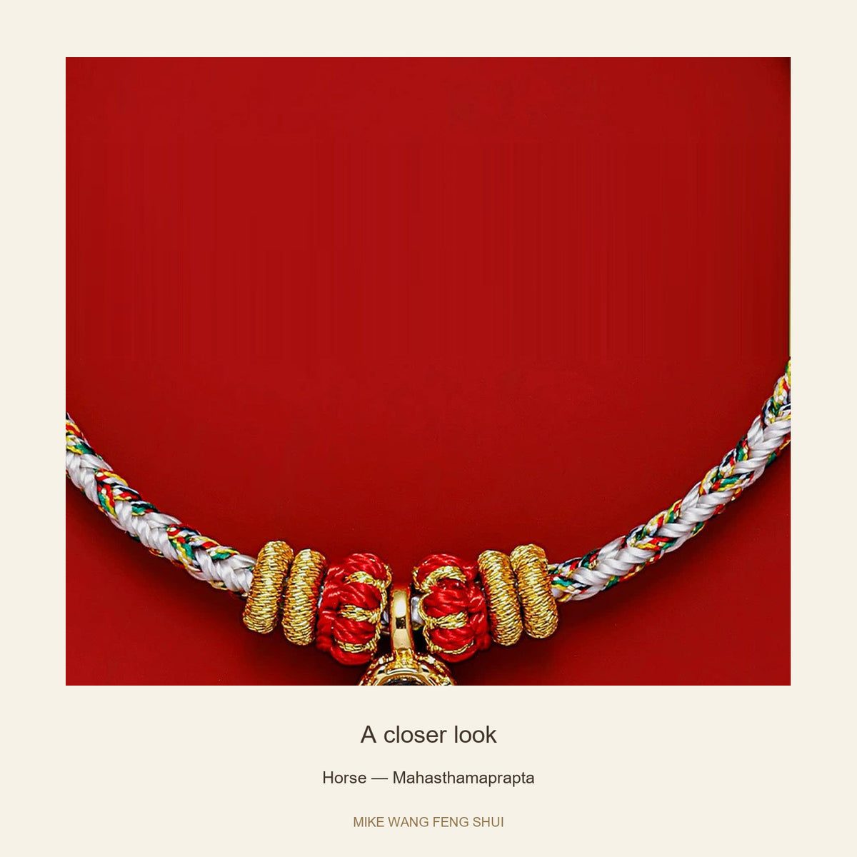 Zodiac Guardian Woven Cord Bracelet — Horse — Mahasthamaprapta — detail #Design_Horse — Mahasthamaprapta