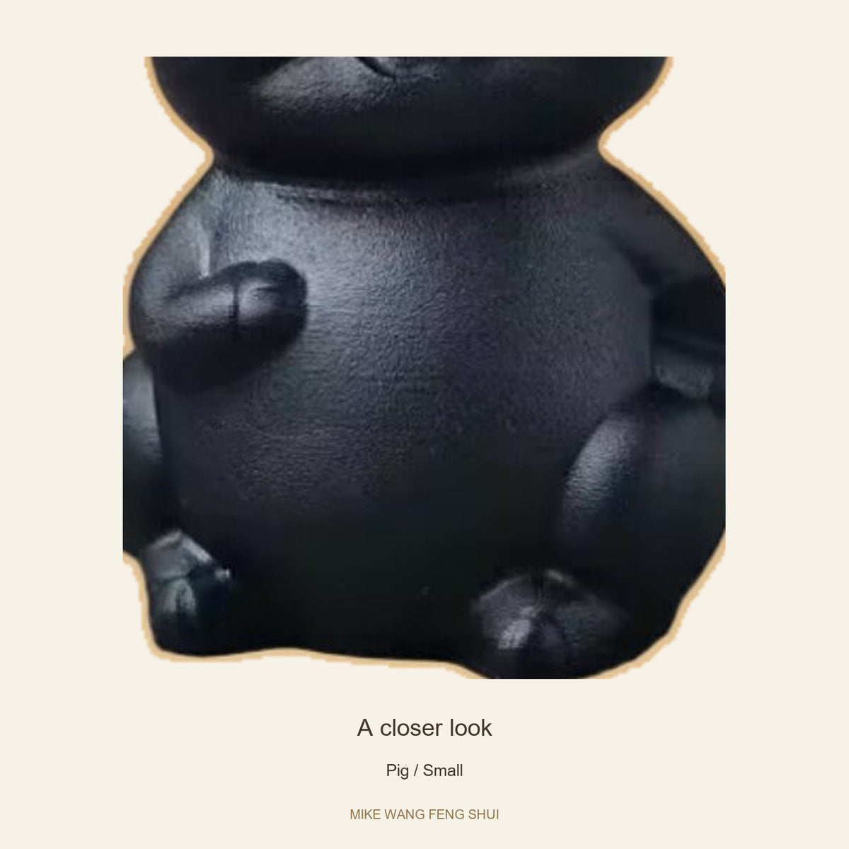 Black Obsidian Chinese Zodiac Figurine — Pig / Small — detail #Design_Pig / Small