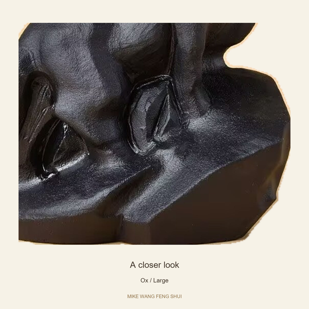 Black Obsidian Chinese Zodiac Figurine — Ox / Large — detail #Design_Ox / Large