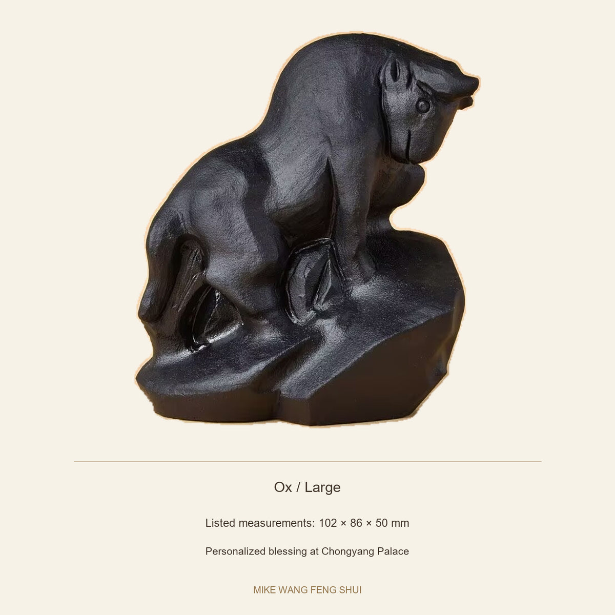Black Obsidian Chinese Zodiac Figurine — Ox / Large — specifications #Design_Ox / Large