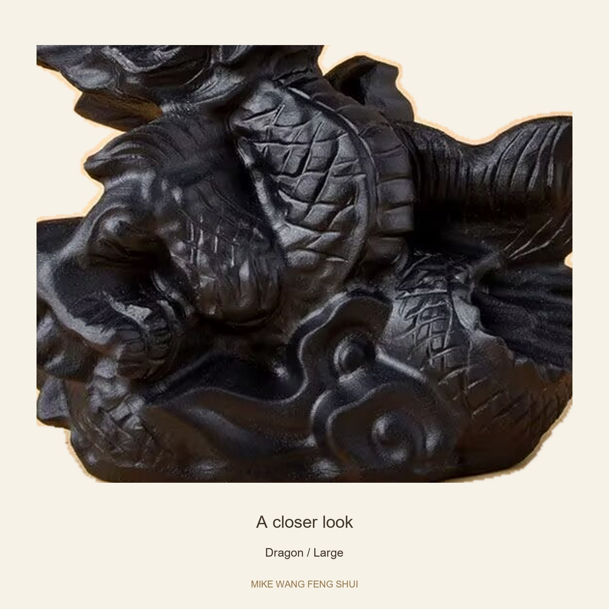 Black Obsidian Chinese Zodiac Figurine — Dragon / Large — detail #Design_Dragon / Large