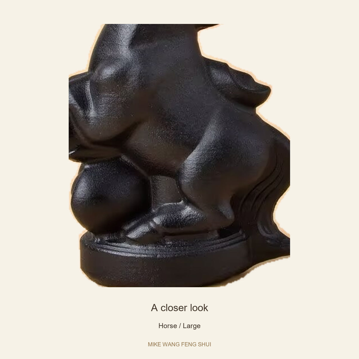 Black Obsidian Chinese Zodiac Figurine — Horse / Large — detail #Design_Horse / Large
