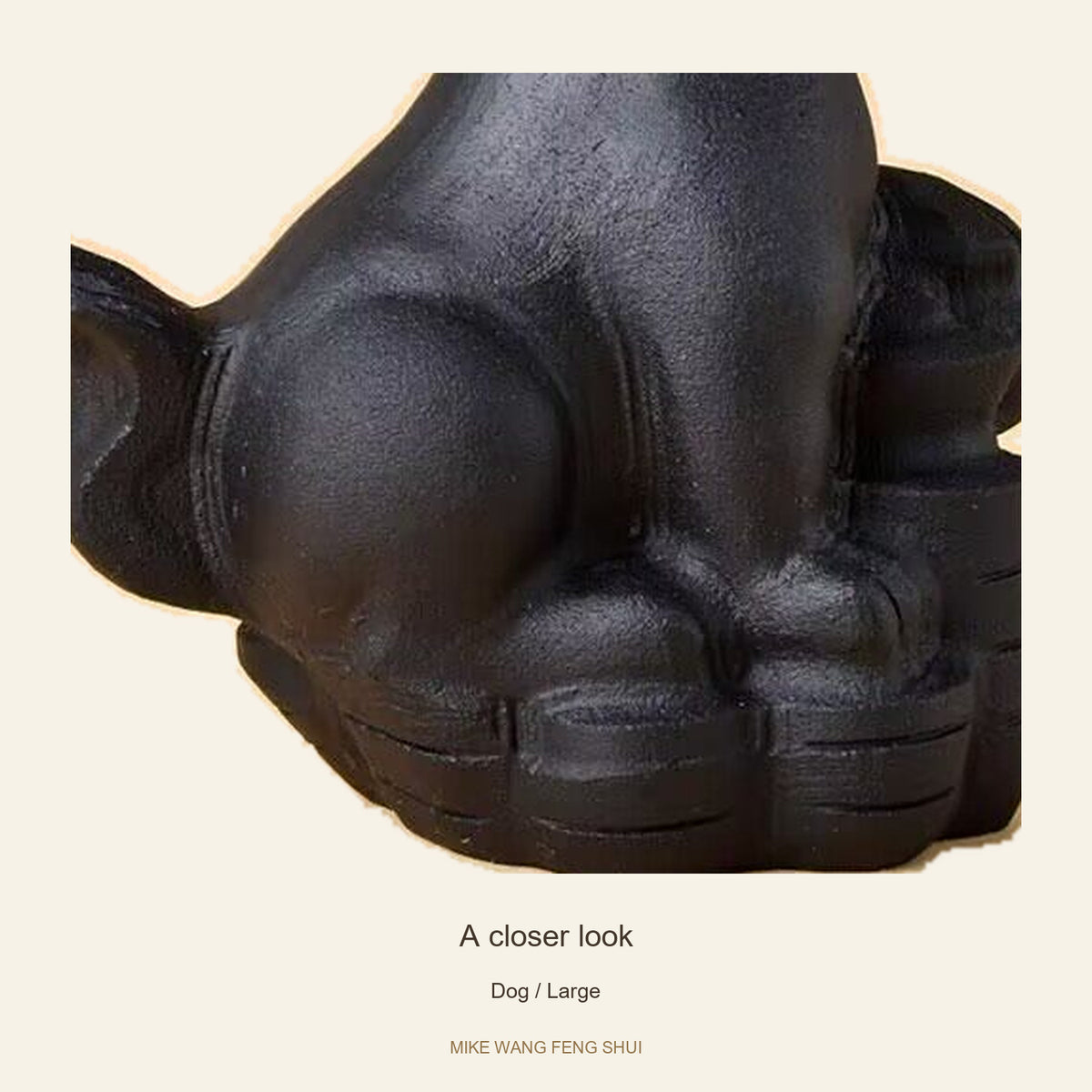 Black Obsidian Chinese Zodiac Figurine — Dog / Large — detail #Design_Dog / Large