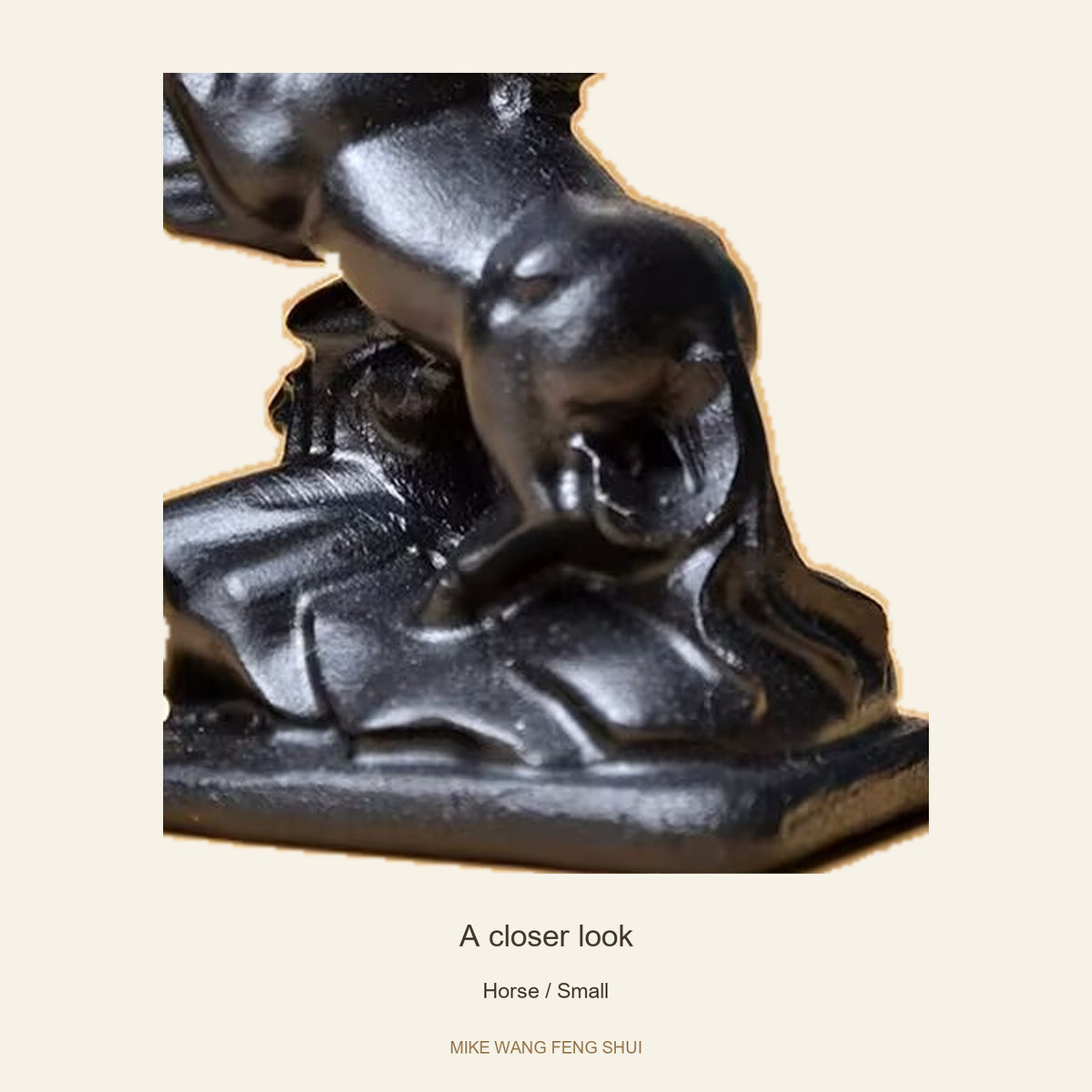 Black Obsidian Chinese Zodiac Figurine — Horse / Small — detail #Design_Horse / Small
