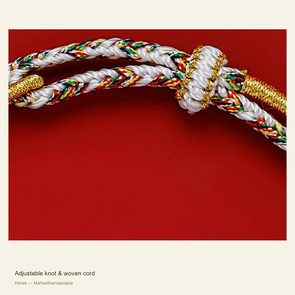 Zodiac Guardian Woven Cord Bracelet — Adjustable knot & woven cord; Horse — Mahasthamaprapta #Design_Horse — Mahasthamaprapta
