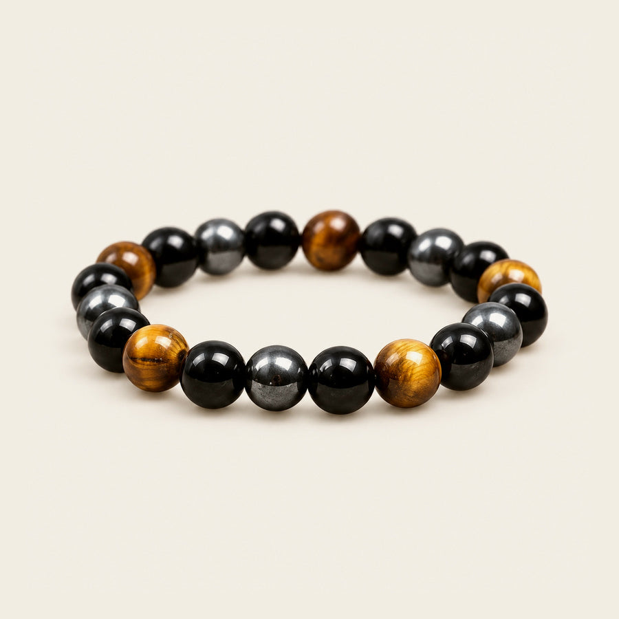 Tiger Eye & Obsidian Earth Bracelet