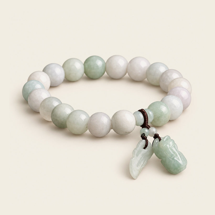 Jade Pixiu Leaf Prosperity Bracelet